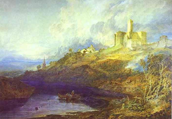 J.M.W. Turner Warkworth Castle Northumberland Thunder Storm Approaching at Sun-Set. oil painting image